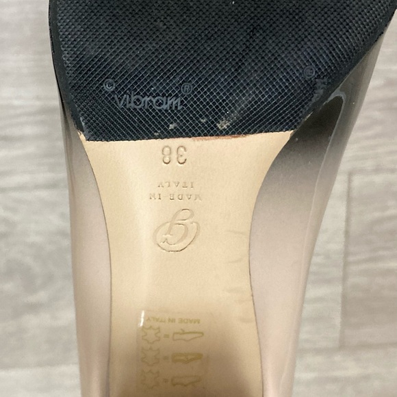 M Gemi Lustro Patent Leather Pump In Neutral Ombré Black To Tan Sz 38 - Picture 6 of 12